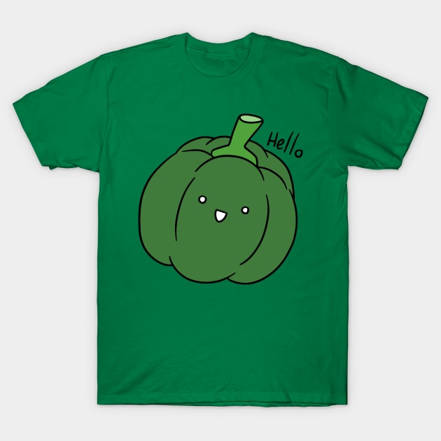 Hello Green Pepper T-Shirt by saradaboru